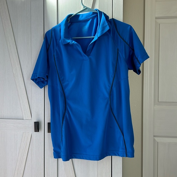 Tops - Women's Golf Shirt Royal Blue with Black Size L
